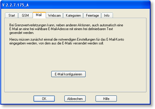 S0-Recorder - Menü Extras Optionen Mail